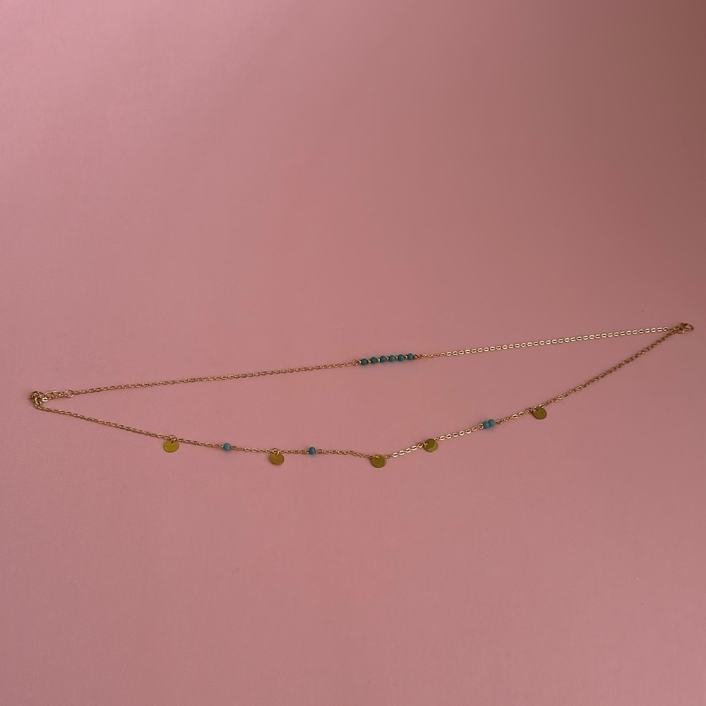 Layered Coin Faux Gold Necklace - Picture 4 of 4